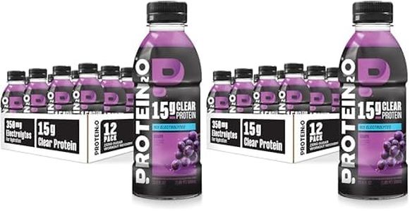 Protein2o Hydration Drink - 2-in-1 Liquid Clear Whey Protein Isolate and Electrolyte Drink - 15g Protein, Vitamins B5, B6 - Post-Workout Recovery - 16.9 Fl Oz - Grape, (Pack of 24)