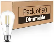 MASTERY MART 90 Pack 100 Watt Led Bulb, Edison Bulbs Dimmable Light Bulbs E26, 5000K Cool White Bright 9W 1100LM, ST21/ST64 Vintage Light Bulbs, UL Listed, Clear Glass, Decorative Light Bulb