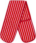 Red Double Oven Gloves Heat Resistant Oven Mitts for Home Kitchen Baking and Cooking, Butchers Stripe Pot Pan Tray Double Oven Gloves, Heavy Duty Cooking Oven Gloves (Red)