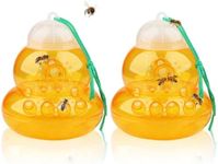 2pcs Wasp Traps for Outdoors, Hornet Trap, Reusable Yellow Jackets Wasp Repellent, Safe and Natural, Bee Traps with Nylon Rope for Hanging, No Bottom Seam