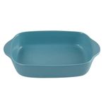 Oicia Ceramic Oven Dish, Round Baking Tray, Ceramic Deep Dish, Pie Plate for Baking, ceramic tray, Microwave Oven Bowl, Ceramic Salad Bowl, pudding tray, baking utensils for kitchen (Set of 1, Blue)