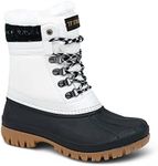 TF STAR women warm outdoor winter snow boots,women's fashion comfortable winter duck boots, White, 11