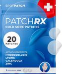 PatchRx Cold Sore Patches for Lips (20 Patches) Lysine, Calendula & Zinc – Hydrocolloid Cold Sore Patch for Lip Treatment (Overnight or Day-time Remedy), Fever Blister Patches
