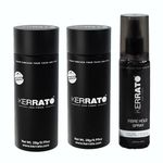 Kerrato Hair Fibres for Thinning Hair (NATURAL BLACK) Natural - 28g + 28g + Fibre Hold Spray - Conceals Hair Loss in 10 seconds - Long Lasting Fibre Hold