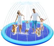Thicken 118''Giant Splash Pad for Kids and Dog,Large Non-Slip Sprinkler Pad for Outdoor Fun Activities,Play Pool Mat for Kids & Toddlers,Easy to Use/Clean