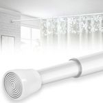 1PC Extendable Shower Curtain Pole Tension Rods No Screws Shower Pole Bathroom Net Curtain Rods Spring Loaded Curtain Rod for Curtains (White 65-85cm, 25mm Diameter)