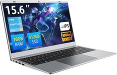 ECOHERO Laptop Computer, 15.6" FHD IPS | Pentium 6500Y | 16GB RAM | 512GB SSD | WiFi 5, BT5.0 | Privacy Shutter - for Office, Media, Home Use, Silver