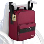 iMedic Deluxe Wheelchair Bag - Wheelchair Backpack – Wheelchair Bags for Back of Chair - Electric Wheelchair Accessories - Wheelchair Storage - Wheelchair & Mobility Scooter Bags & Baskets - Wine