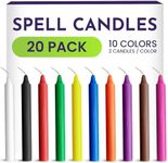 Spell Candles 20 Pack 4" Tall x 1/2" Dia, 10 Colors 2 Mini Candles per Color Black, White, Green, Red, Yellow, Orange, Blue, Brown, Pink, Purple, Free Candle Spell E-Book