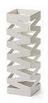 Mango Steam Metal Square Tall 50 cm Umbrella Holder, Stand, Rack Organizer (Zig-Zag White)