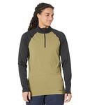 Burton Men's Standard Heavyweight x Base Layer Quarter-Zip, Martini Olive/True Black, Medium