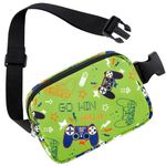 Kids Video Game Fanny Pack Belt Bag - Boys Fanny Pack Fanny Bag with Adjustable Waistband 20-35.5 Inch Boys Waist Bag Game Multiple Compartments Fanny Bag Boys Sports Bag Child Runner Bag Game Gifts