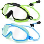 Vvinca Kids-Swim-Goggles with Bungee Strap Wide View Anti Fog UV No Leak Swimming Mask Goggle for 3-15 Toddlers Girls Boys