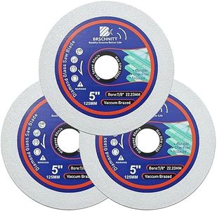 Glass Cutting Disc - BRSCHNITT 3pcs 5 Inch for Angle Grinder with 7/8" - 5/8" Arbor Diamond Polishing Grinding Cutting Disc for Glass, Tile, Ceramic, Marble,Jade,Wine Bottles