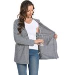 Post Mastectomy Shirts with Drain Pockets Loose Fit Breast Recovery Must Haves Soft Lightweight Long Sleeve Zip Up Shirts, Middle Grey, XL