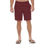 Calvin Klein Men's Standard UV Protected Quick Dry Elastic Wasitband Swim Trunk, Cabernet Logo, Small, Cabernet Logo, Small