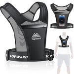 Topward Running Phone Holder Vest for Men Women Jogging Walking Exercise & Gym Workout. Water Resistant Cell Phone Holder for All Smartphones. Adjustable Strap,Key Pocket, Hydration Water Bottle