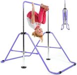 WATBKHE Kids Gymnastics Bar Gymnastic Equipment for Home Adjustable Height Gymnastic Training Bar Gymnastic Stuff for 3-7 Years Old Girls (Purple)