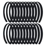 20 Pack Women Plain Black Cloth Covered Thin Hard Plastic Headband Hairband Elastic Hair Hoop Holder Clasp Tiara Crown Headpiece Accessories DIY