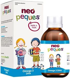 NEO PEQUES | Jarabe Infantil Omega 3 DHA | 150 ml | Ayuda a Mejorar la Concentración | A Base de Omega 3 DHA y Vitaminas | Delicioso Sabor Fresa