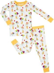 LollyBanks Toddler Pajama Set, Two-Piece Long Sleeve Toddler Pajamas for Boys and Girls, 95% Viscose and 5% Spandex, Stretchy Kids Pajamas, Soft and Breathable Baby Sleeper 4T (Bear Balloon Print)