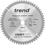 Trend Aluminium & Plastic Circular Saw Blade, 184mm Diameter, 16mm Bore, 58 Teeth, TCT, 2.8mm Kerf, -6° Hook, CSB/AP18458