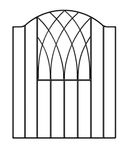 Abbey Modern Garden Gates 880mm GAP X 945mm High Wrought Iron style metal gate VESB