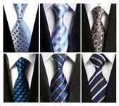 Wehug Lot 6 PCS Men's Ties Silk Tie Woven Necktie Jacquard Neck Ties Classic Ties For Men EU-Lot6-tie022