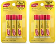 Carmex Medicated Lip Balm Sticks, Lip Moisturizer for Dry, Chapped Lips, 0.15 OZ - (2 Packs of 3)