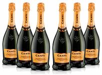 Canti - Prosecco D.O.C. Millesimato, Extra Dry Wine 11%, Italian Glera Grape Variety from Veneto, Fruity and Floral Taste, 6x750 ml