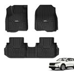 3W Floor Mats Fit for Honda CR-V 2023 2024 2025 (Include Hybrid) TPE All Weather Non-Slip Odorless Custom Fit Floor Liner for Honda CRV 1st and 2nd Row Full Set Car Mats Black 10+ Years Lifespan