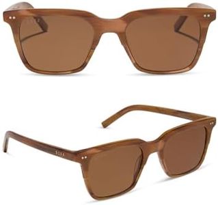 DIFF Billie Square Polarized Sunglasses for Men and Women UV400, Longhorn