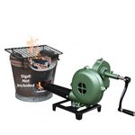 SONRET Manual Hand Blower Machine No.18 – Cast Aluminum Blacksmith Coal Forge Hand Blower for Fire with Smooth Operation, Oil Ports – Manual Air Blower Ideal Camping Tools & Equipment for BBQ