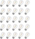 Emitting Shatterproof & Waterproof S14 Replacement LED Light Bulbs,UL Listed – 1W Equivalent to 10W, Non-Dimmable 2200K Plastic Bulbs, E26 Base Edison Bulbs (S14 E26 1W-2200K-25Pack)