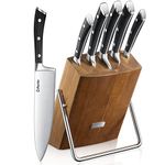 D.Perlla Knife Set, 6-Piece Kitchen Knife Set, Knife Block Set with High Carbon German Stainless Steel, Sharp Knife Set with Stylish Acacia Wood Block