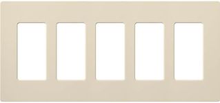 Lutron CW-5-LA Claro 5-Gang Wall Plate, Light Almond