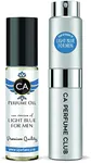 CA Perfume Duo Impression of Light Blue For Men Eau de Parfum Refillable Atomizer Sprayer + Fragrance Body Oil Long Lasting Sample Travel Size Roll-On Bottle 0.27 Fl Oz+0.33 Fl Oz