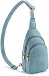 Telena Sling Bag for Women Leather Fanny Pack Crossboday Bags Sling Backpack for Women Teal