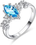 YAZILIND Brilliant Blue Cubic Zirco