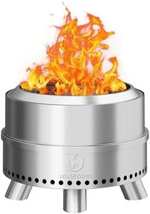 Wakeyard Smokeless Fire Pit, 19.5 Inch Portable Smokeless FirePit for Outside with Fire Poker and Carry Bag, Stainless Steel FirePit, Easy Setup and Storage, Sliver