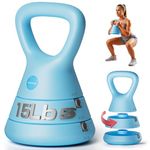 Adjustable Kettlebell, 5lb 9lb 15lb Kettlebell Weights Set, Ergonomic Design & Wide-Handle for Home Gym, Full-Body Workouts Strength Training and Weight Loss, Good for Men Women & Beginners