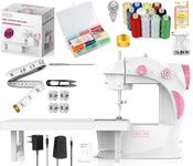 Kiwilon Mini Sewing Machine Electric With Table Set I Stitching Machine For Home Tailoring With Foot Pedal, Adapter, Built-In Focus Light And Sewing Kit I Silai Machine (D-1)