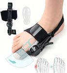 Bunion Corrector for Women & Men, Orthopedic Adjustable Big Toe Straightener with Non-Slip Design & Gel Toe Pad for Hallux Valgus Relief & Toe Alignment, Left/Right Feet, Day & Night Wearable (Black)