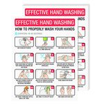 Hand Washing Poster Sign, How To Wash Your Hand Card, Hygiene and Sanitation Safety Poster | Great Use for Homes, Schools, Officers and Public Spaces, | 8.5 x 11 Inches | 5 per Pack (Laminated)