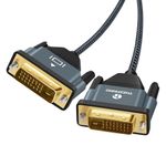 Thzzhnno DVI to DVI Cable 15FT/5M, Gold-Plated & Braided Male DVI-D 24+1 to DVI Cable Support High Resolution 1080P 2560x1600 for Gaming, DVD, Laptop, HDTV