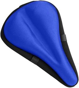 Bikeroo Bike Seat Cushion 11in x 7in Padded Gel Bike Seat Cover, Compatible with Peloton, Adjustable for Men & Womens Comfort on Stationary Exercise and Universal Bicycle Seats (Blue)