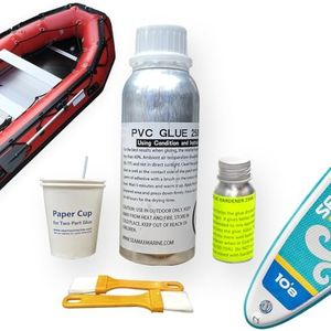 Seamax Repair Kit for Inflatable Boats, Professional PVC Version with 2 Part Glue (250ml Glue & 25ml Hardener)