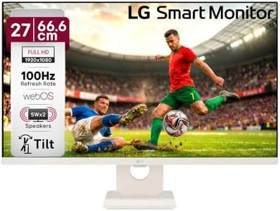 LG 27U511SA 68.58 cm (27 Inch) Full HD (1920x1080) IPS Smart Monitor with webOS, 100Hz, Wi-Fi, Bluetooth, Miracast, AirPlay2, Speakers, HDMI, USB-A, Slim Stand, 3-Side Virtually Borderless, (Black)