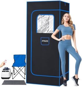 JINKEE 2024 Upgraded Portable Sauna Box for Home, Personal Steam Sauna with 9 Levels Heat, Warm Sauna Tent with 3L/1000W Steamer, Folding Chair, Remote Control-2L