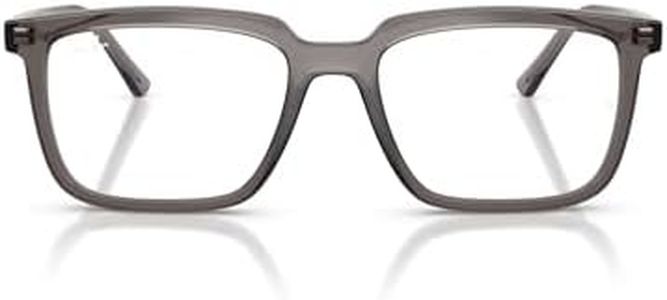 Ray-Ban RX7239 Alain Rectangular Prescription Eyewear Frames, Transparent Grey/Demo Lens, 52 mm
